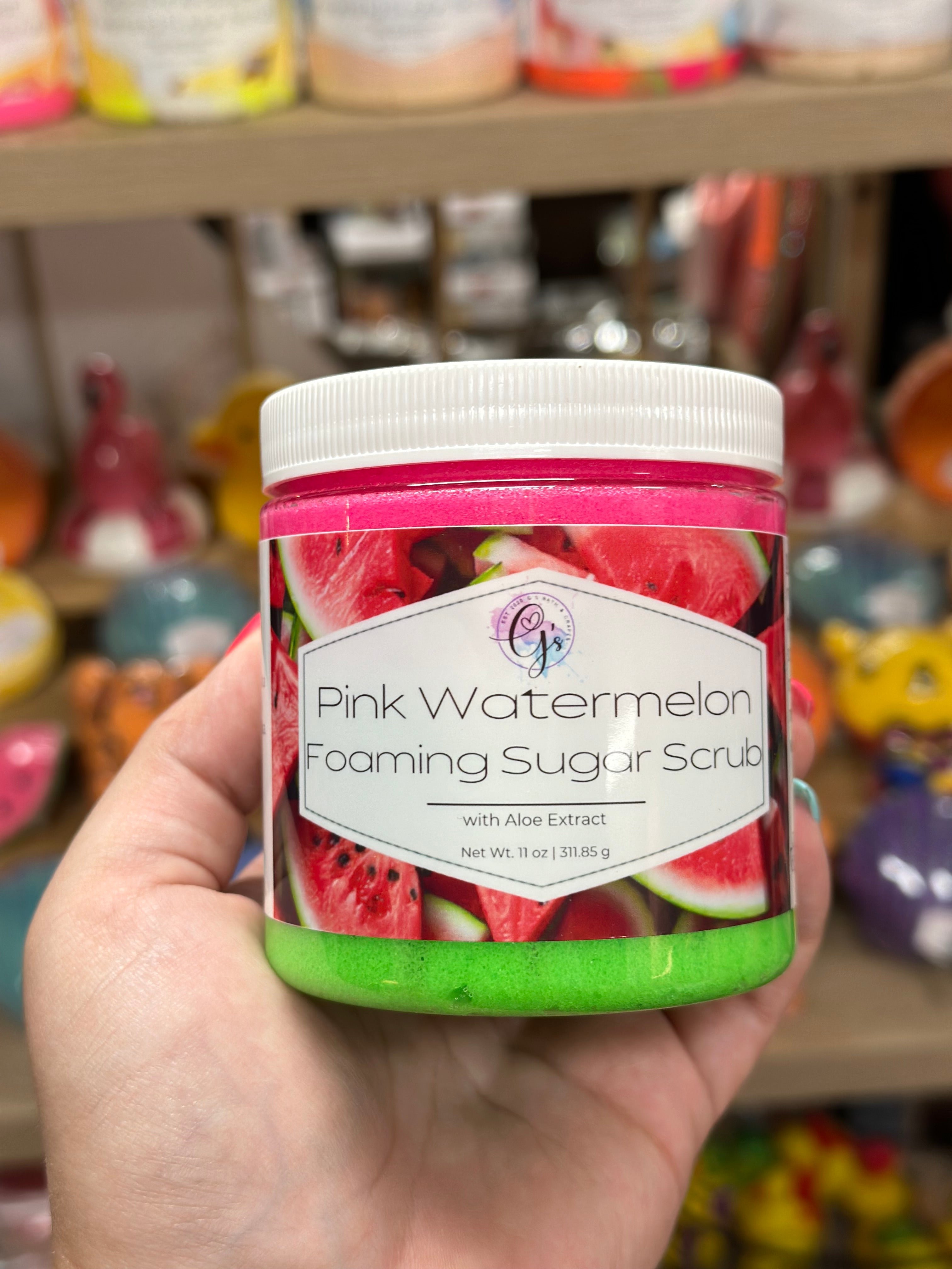 Pink Watermelon Foaming Sugar Scrub