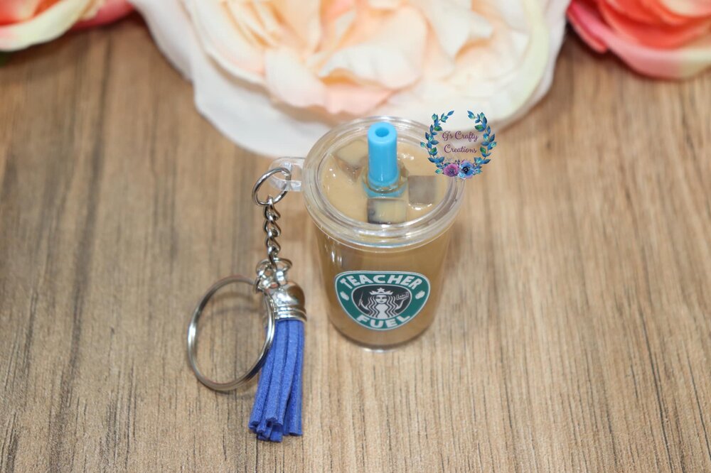 G's Bath & Crafts Teacher Fuel Starbucks Keychain