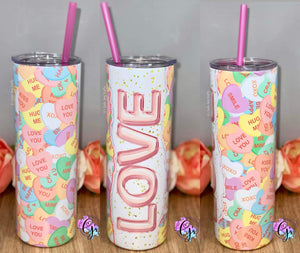 Conversation Hearts Tumbler