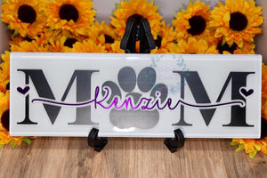 MOM Paw Print Custom Plaque