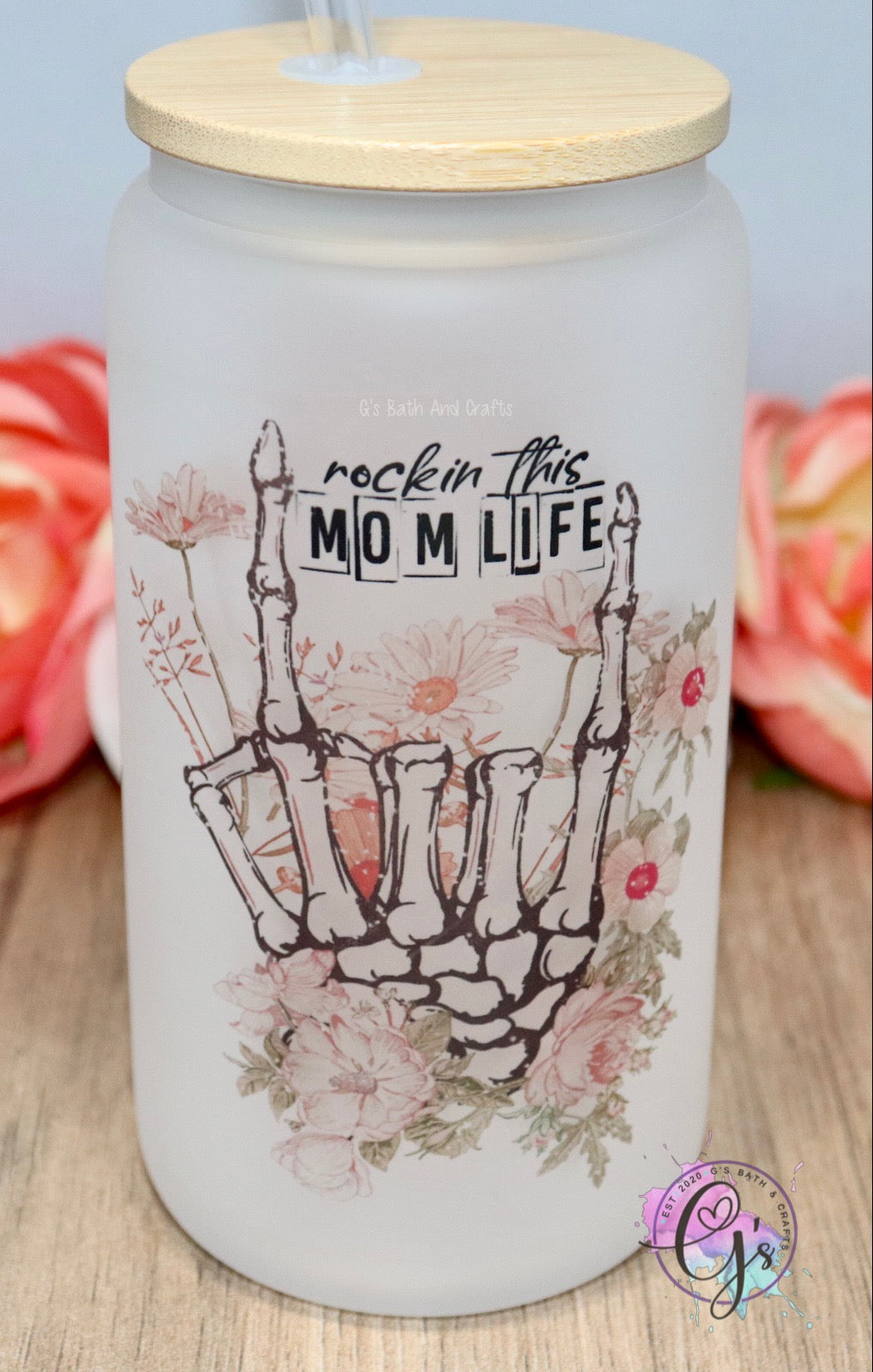 Rockin mom life Glass Cup