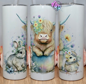 Spring Cow Tumbler