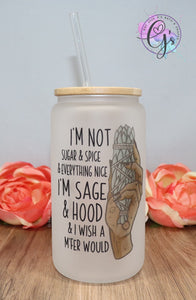 Sage & Hood Glass Cup