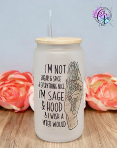 Sage & Hood Glass Cup
